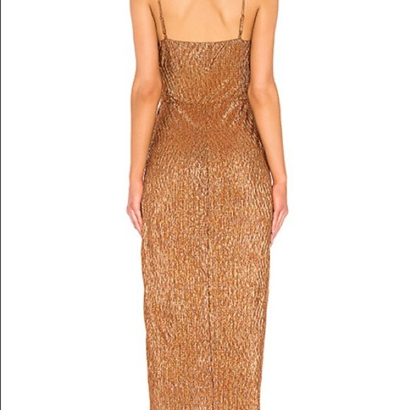 House of Harlow 1960 x REVOLVE Gail Dress - NEVER WORN - Gold Strappy Metallic - Picture 3 of 5